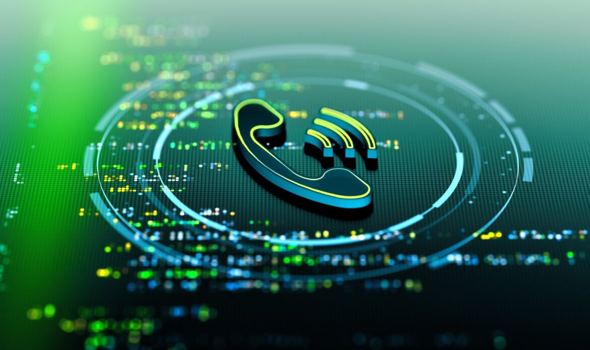 Phone Call Symbol on Virtual Interface - Digital Communication Concept