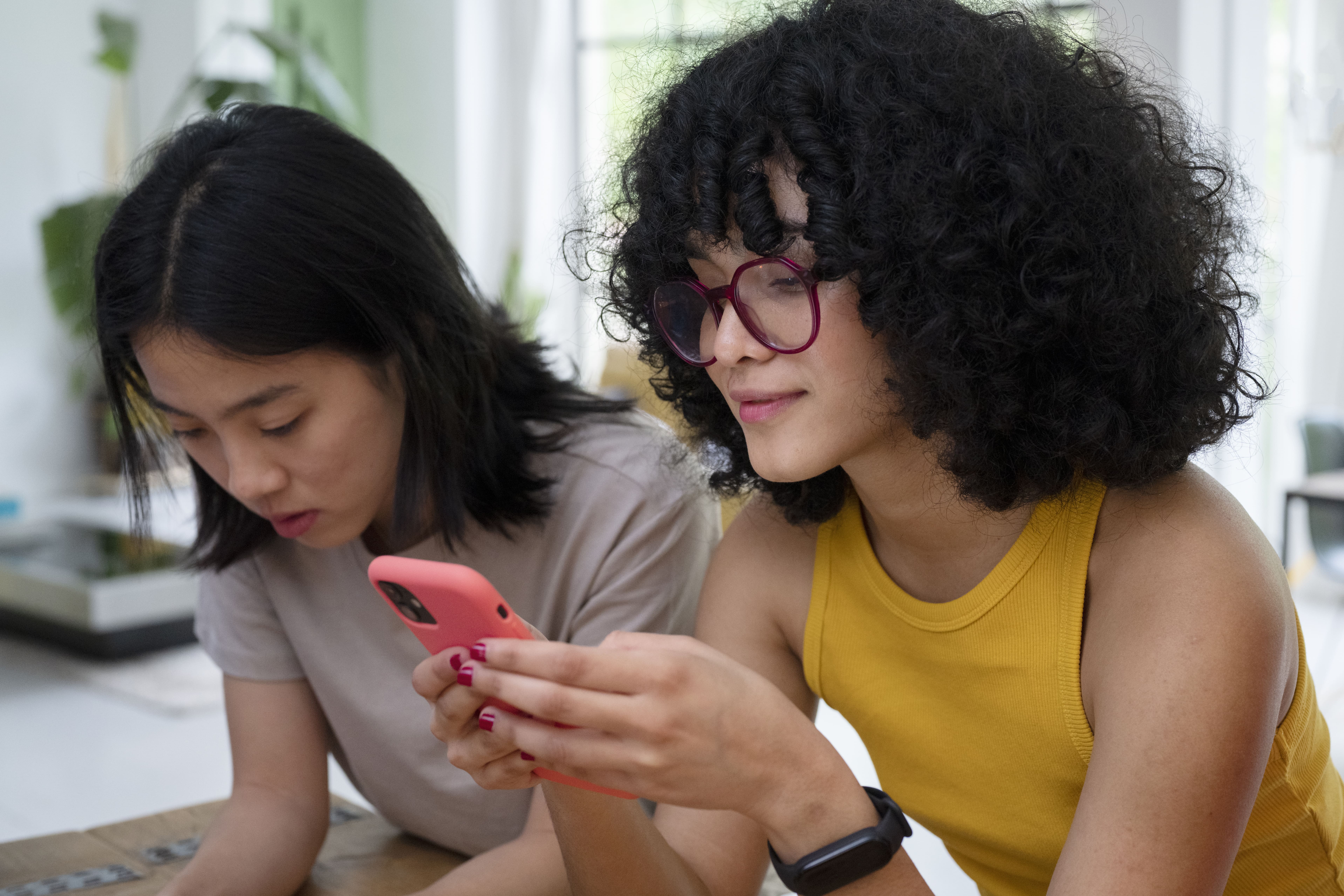 medium shot women addicted social media